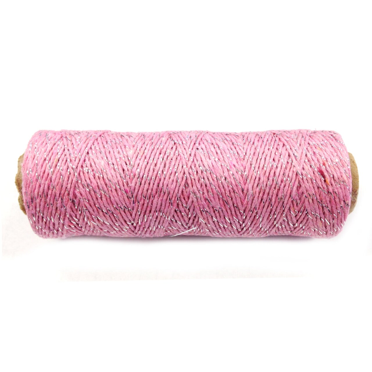 Wrapables Cotton Baker's Twine 4ply 110 Yard, Pink and Metallic Silver